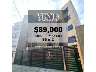 VENDO LINDO DPTO 2DO PISO URB. PRIMAVERA, RESIDENCIAL / CÉNTRICO, 94 mt2, 3 habitaciones